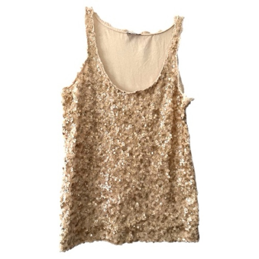 Express Gold Sequin Tank Top